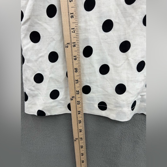 Kimi Kay Women’s Size Large Polka Dot Tank Top Cream And Black Scalloped Edge - Picture 5 of 7